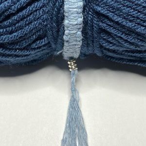 Handmade Blue Macrame Bangle Bracelet